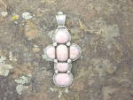 Click to view larger image of David Troutman Carved Pink Opal Sterling Silver Pendant (Image3)