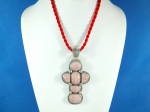Click to view larger image of David Troutman Carved Pink Opal Sterling Silver Pendant (Image5)