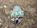 Click to view larger image of David Troutman Sterling Silver Turquoise Opal Amethyst  (Image4)