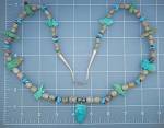 Click to view larger image of Navajo Carved Turquoise Fetish Necklace By Stacey Turpe (Image3)