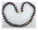Click to view larger image of Necklace Black Freshwater Pearls Hand Knotted 9.3mm (Image3)