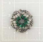 Click to view larger image of Brooch Pin Sterling Silver Green Glass CINI (Image7)