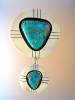 Click to view larger image of Pendant Morency Turquoise Silver Double Drop (Image2)