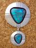Click to view larger image of Pendant Morency Turquoise Silver Double Drop (Image7)