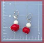 Click to view larger image of Coral and Bone Pierced Drop Earrings (Image2)