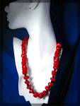 Click to view larger image of Coral Black Jet Sterling Silver S Clasp Necklace (Image5)
