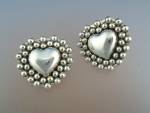 Click to view larger image of Taxco Mexico Sterling Silver Heart  Clip Earrings (Image5)