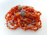 Click to view larger image of Necklace Carnelian Sterling Silver Clasp 6 Strand (Image1)