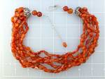 Click to view larger image of Necklace Carnelian Sterling Silver Clasp 6 Strand (Image6)