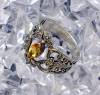 Click to view larger image of Sterling Silver Filigree Citrine Marquisite Ring . . . (Image5)