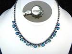 Click to view larger image of Weiss Blue Crystal Silver Necklace  (Image3)