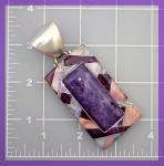 Click to view larger image of Pendant Opal Russian Charoite Mother Pearl Sterling Sil (Image1)
