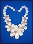 Click to view larger image of Necklace Mother Pearl Freshwater Pearl Flowers Hawaii (Image1)
