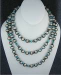 Navajo Pearls Sterling Silver Kingman Turquoise 60 inch