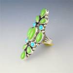 Navajo Gaspeite Turquoise Sterling Silver Ring Roi Jaqu