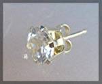 Click to view larger image of Earrings 14K Gold White Topaz  Stud Pierced  (Image3)