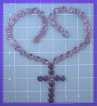 Click to view larger image of Amethyst Faceted Glass Claw Set Antique  Necklace (Image2)