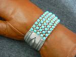 Click to view larger image of Native American Sterling Silver Turquoise A. Toadlena (Image3)