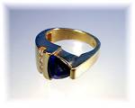Click to view larger image of JOHN ATENCIO 18K Gold Diamond Sapphire Ring (Image2)