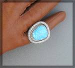 Click to view larger image of Navajo  Sterling Silver Turquoise  Ring By Ray Bennett (Image6)