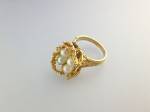 18K Gold Electroplate Ring with Pearls