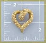Click to view larger image of Pendant 14K Gold Heart Shaped Ornate   (Image1)
