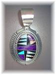 Click to view larger image of Pendant Sterling Silver Inaly Opal Onyx  Signed TF (Image1)