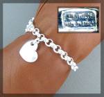 Click to view larger image of Sterling Silver MILOR Link Heart Bracelet Made in Italy (Image2)