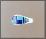 Click to view larger image of Turquoise Lapis Sterling Silver Ring ARI STRONG (Image3)
