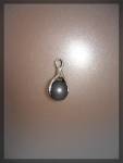 Click to view larger image of Sterling Silver 11.7mm Tahitian  Grey Pearl Pendant (Image3)