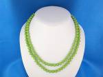 Click to view larger image of Glass Green Faceted 2 Strand Necklace USA (Image4)