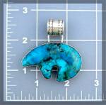 Click to view larger image of Richard and Rita Begay Sterling Silver Turquoise Bear P (Image2)
