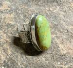 David Troutman Green Turquoise Sterling Silver Ring