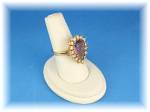 Click to view larger image of Ring 14K Gold Diamond and  Pear Shape  Amethyst  (Image8)