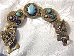 Click here to enlarge image and see more about item 814200304: Vintage Goldtone & Jewelled Bracelet