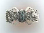 Click to view larger image of Navajo Sterling Silver Turquoise Barette Signed M.C (Image4)