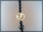 Click to view larger image of Bone IVORY 2 Signed Beads Black Onyx Necklace (Image2)