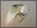 Click to view larger image of Diamond EMERALD CUT  14K Gold Art Deco Look Ring (Image4)