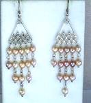 Click to view larger image of Sterling Silver Pink Freshwater  Pearl Chandelier Earri (Image1)