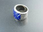 Click to view larger image of Afghan Lapis Inlays Sterling Silver Peyote Bird Ring 9 (Image4)