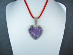 Click to view larger image of Silver Creations SW Sterling Silver Charoite Heart Pend (Image5)