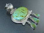 Click to view larger image of David Troutman Sterling Silver Kingman Turquoise Pendan (Image1)