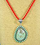 Click to view larger image of Navajo Pilot Mountain Turquoise Sterling Silver Pendant (Image5)