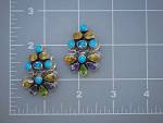 Click to view larger image of Navajo Sterling Silver Gemstone Geneva Apachito Earring (Image3)