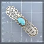 Click to view larger image of Navajo Sterling Silver Turquoise Hair Barette ALBERT Mc (Image1)