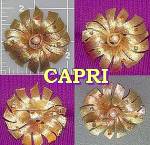 Brooch pin Capri Flower brushed Goldtone