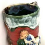 Click to view larger image of  Antique Sumida Gawa Japanese pottery mug/pitcher (Ban-ni) i (Image7)