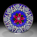 Click here to enlarge image and see more about item Q043: Peter McDougall Glass Studio 2008:  Ruby flower paperweight