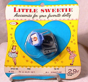 Little Sweetie Doll Tv & Hi-fi Set - C1950's - Mo