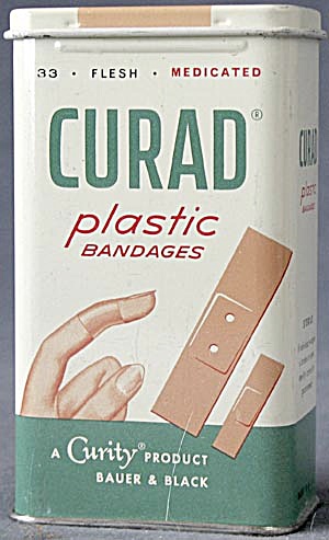 Vintage Curad Plastic Bandages Tin